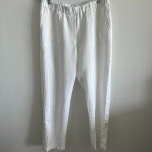 Purejill White 100% Linen Pant Medium